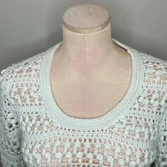 Boden Womens Crochet White Sweater Size 4 - Picture 2 of 6